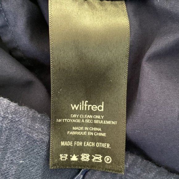 Aritzia Wilfred Navy Pursuit Faux Wrap Mini Skirt Size S - Picture 8 of 9